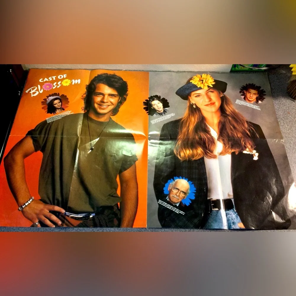 Rare 1993 TV Blossom Mayim BIalik Joey Lawrence Vintage Foldout Publication